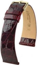 Hirsch Curea vișinie din piele Hirsch Prestige M 02208160-1 (Piele de crocodil) Hirsch Selection 14 mm (spona 10mm)