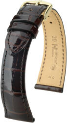 Hirsch Curea maro închis din piele Hirsch London M 04307110 (Piele de aligator) Hirsch selection 14 mm
