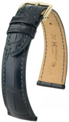 Hirsch Curea neagră din piele Hirsch London L 04207059-1 (Piele de aligator) 18 mm