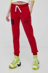 Superdry pantaloni de trening femei, culoarea rosu, cu imprimeu PPYY-SPD0W1_33X