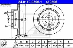 ATE Disc frana ATE 24.0110-0396.1 (24.0110-0396.1)