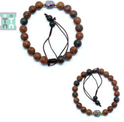  Bratara Obsidian Mahon Mat cu Hematit Cap de Buddha - Diametru 54 mm - Rotunda - 8-9 x 8-9 mm - 1 Buc