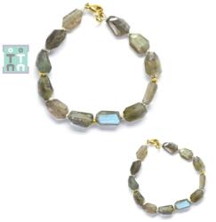  Bratara Labradorit - Diametru 50 mm - Neregulata Fatetata - Accesorii Gold Filled - AG - 8-12 x 6-7 mm - 1 Buc