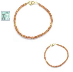  Bratara Safir Orange - Diametru 53 mm - Disc Fatetat Accesorii Gold Filled - 1, 4-2 x 2-3 mm - 1 Buc