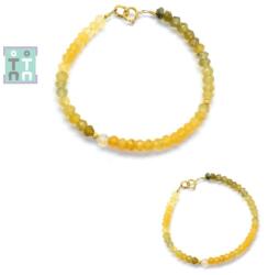  Bratara Fluorit Galben - Diametru 52 mm - Disc Fatetat - Accesorii Gold Filled - 2, 7-3, 5 x 4-5 mm - 1 Buc