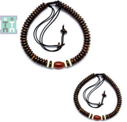  Bratara Lemn de Cocos cu Carneol - Chakra 2 - Diametru 63 mm - 1 Buc