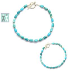  Bratara Turcoaz de Arizona Butoias 6-8x5-6 mm Accesorii de Argint 925 - Diametru 58 mm - 1 Buc