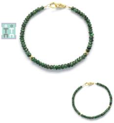  Bratara Smarald - Diametru 56 mm - Disc Fatetat 3-4 x 5-6 mm - Accesorii Argint 925 - Gold Filled - 1 Buc