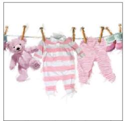 Ambiente Baby Girl Clothes Rose papírszalvéta 25x25cm, 20db-os - szep-otthon