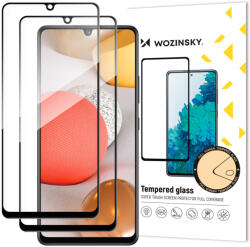 Wozinsky 2x edzett üveg teljes felületen ragasztós szuper kemény képernyővédő teljes keretes tokbarát Samsung Galaxy A42 5G fekete