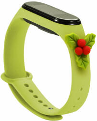 Hurtel Strap XMAS csereszíj Xiaomi Mi Band 6 / Mi Band 5 Karácsonyi ünnepek zöld (fagyöngy) tok