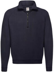 Fruit of the Loom Férfi Pulóver Hosszú ujjú Fruit of the Loom Zip Neck Sweat - XL, Mély sötétkék (navy)