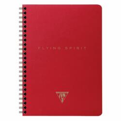 Clairefontaine notesz zsebekkel (A5, 60 lap, vonalas, spirál) piros, Flying Spirit (106566C)
