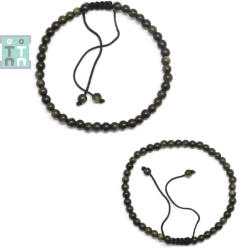  Bratara Obsidian Auriu Diametru 56 mm - Rotunda 4x4 mm - 1 Buc