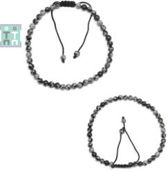  Bratara Obsidian Fulg de Zapada Diametru 56 mm - Rotunda 4x4 mm - 1 Buc