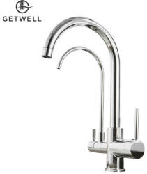 Getwell Sinuosity-L, két karos, 3 utas Konyhai Csap Víztisztítókhoz króm színben (GW223C)