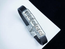 R. M. ékszer Közös életünk 5 egyedi medálos MoMents kaucsuk karkötő (16478RM)