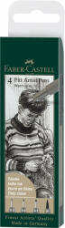 Faber Marker cerneala gri FABER-CASTELL Pitt Artist Pen Warm Grey IV, 4 buc/set, FC167169