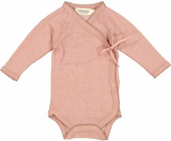 MarMar Body cu maneca lunga din lana merinos cu model pointelle - Belita - Burnt Rose - MarMar