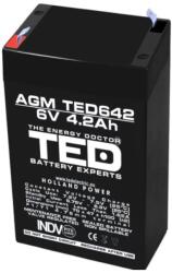 Ted Electric Acumulator AGM VRLA 6V 4 (6V 4,2Ah TED642 TED002914)
