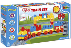 Wader Wader: Baby Blocks Set cale ferată cu blocuri de construcție - 89 piese (41481)
