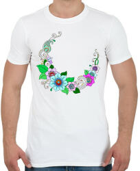 printfashion Indiai nyakék, színes - Férfi póló - Fehér (6575548)