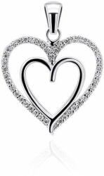 Brilio Silver Bájos ezüst szív medál cirkónium kövekkel PT13W - mall