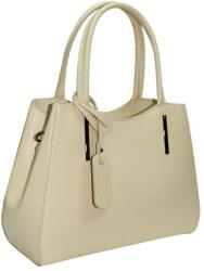 maxmoda Abriana olasz női drapp bőr kézitáska vállpánttal 35x26 cm (MM-2224-D)