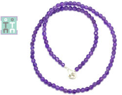  Colier din Ametist Rotund Fatetat 4x4 mm - Accesorii Argint 925