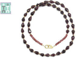  Colier din Granat Picatura Fatetat 6-8 x 4-5 mm - Accesorii Gold Filled