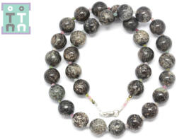  Colier din Astrofilit Rotund 12 mm - Turmalina 2 mm - Accesorii Argint 925