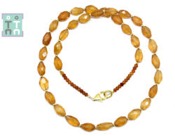  Colier din Granat Spesartin Oval Fatetat 6-9 x 4-6 mm - Accesorii Gold Filled