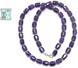  Colier din Ametist Tub Fatetat 8-9 x 6-7 mm - Accesorii Argint 925