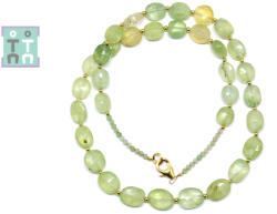  Colier din Prehnit Oval Fatetat 7-10 x 6-8 mm - Accesorii Gold Filled
