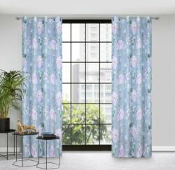 EUROFIRANY Flora rózsás dekor függöny Szürke/világos lila 140x250 cm