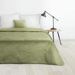 Eurofirany Luiz4 bársony ágytakaró pálmalevél mintával Világoszöld 170x210 cm