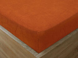 Goldea cearceafuri de pat din terry cu elastic - cărămiziu 200 x 220 cm