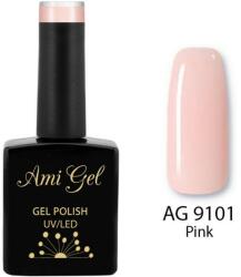Ami Gel Gel de Baza Colorat - Retro 2 Ways Base Gel Polish Pink AG9101 14ml - Ami Gel
