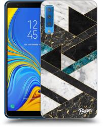 Picasee Husă neagră din silicon pentru Samsung Galaxy A7 2018 A750F - Dark geometry