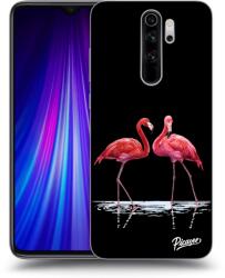 Picasee Husă neagră din silicon pentru Xiaomi Redmi Note 8 Pro - Flamingos couple