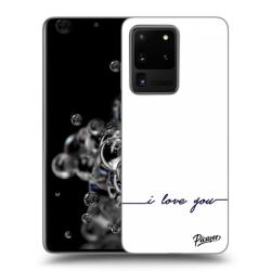 Picasee Husă neagră din silicon pentru Samsung Galaxy S20 Ultra 5G G988F - I love you