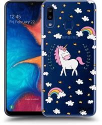Picasee Husă transparentă din silicon pentru Samsung Galaxy A20e A202F - Unicorn star heaven