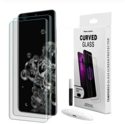 Picasee 3x Sticlă securizată curbată 3D cu protecție UV pentru telefonul Samsung Galaxy S21 Ultra 5G G998B - 2+1 gratis