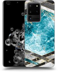 Picasee Husă neagră din silicon pentru Samsung Galaxy S20 Ultra 5G G988F - Blue geometry