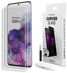 Picasee 3x Sticlă securizată curbată 3D cu protecție UV pentru telefonul Samsung Galaxy S20+ G985F - 2+1 gratis