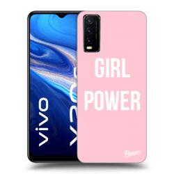Picasee Husă neagră din silicon pentru Vivo Y20s - Girl power