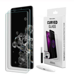 Picasee 3x Sticlă securizată curbată 3D cu protecție UV pentru telefonul Samsung Galaxy S21 5G G991B - 2+1 gratis