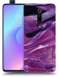 Picasee Husă neagră din silicon pentru Xiaomi Mi 9T (Pro) - Purple glitter