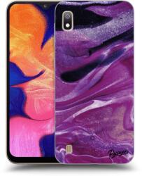 Picasee Husă transparentă din silicon pentru Samsung Galaxy A10 A105F - Purple glitter