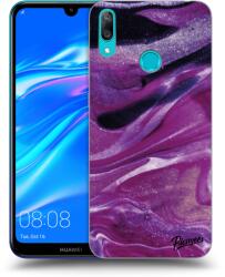 Picasee Husă neagră din silicon pentru Huawei Y7 2019 - Purple glitter